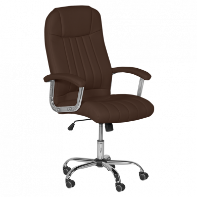 ДИРЕКТОРСКИ СТОЛ 6181 ХРОМ ЕКО КОЖА КАФЯВ