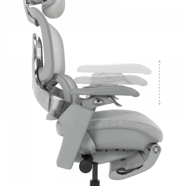 Сив ергономичен стол Dole White.