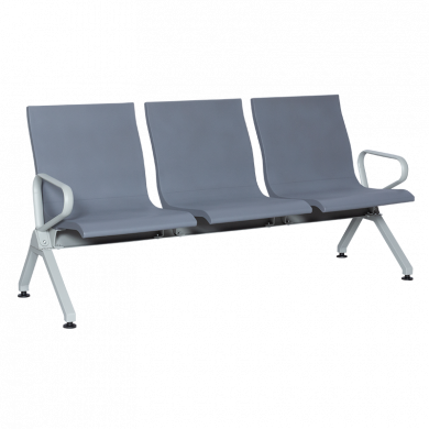 ПОСЕТИТЕЛСКА ПЕЙКА С 3 МЕСТА CR-1037-3 - СИВА
