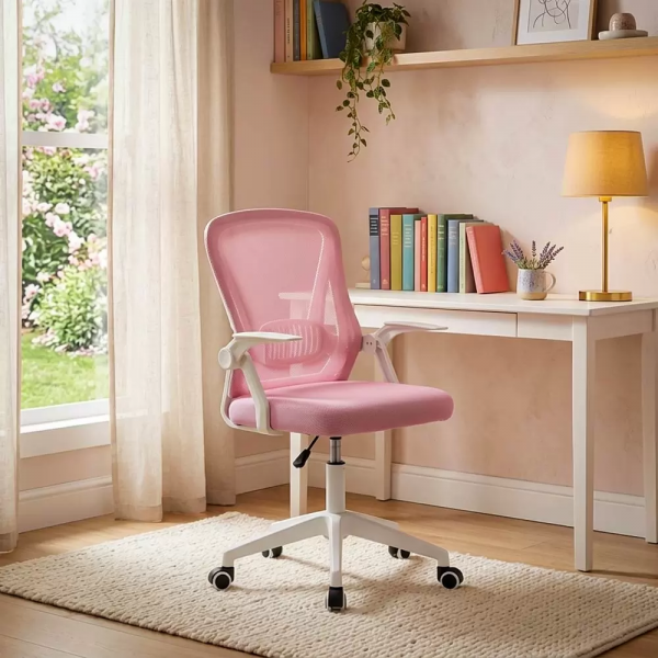 Розов офис стол.