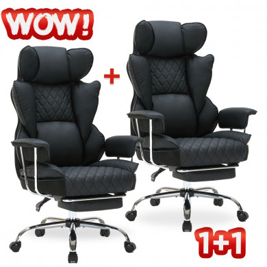 1+1 ДИРЕКТОРСКИ СТОЛ IMPERIAL ЕКО КОЖА ЧЕРЕН