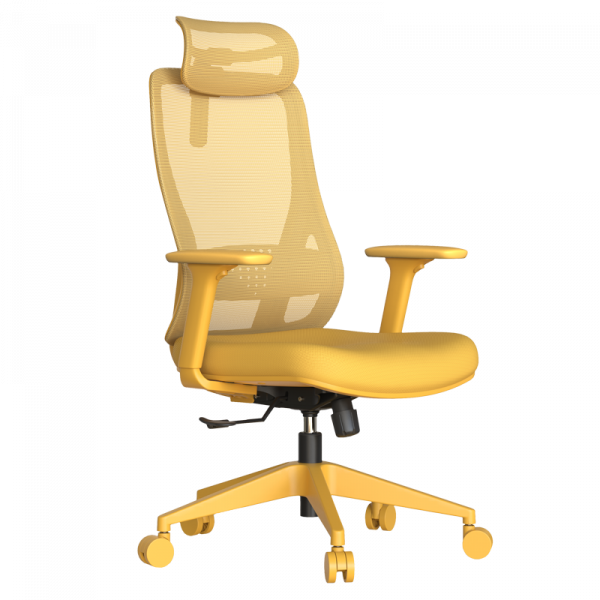Жълт ергономичен стол.