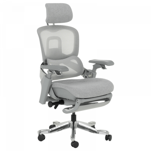 Сив ергономичен стол Dole White. 