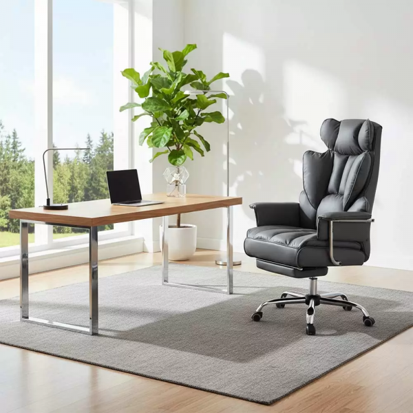 ДИРЕКТОРСКИ СТОЛ ZENON ЕКО КОЖА СИВ