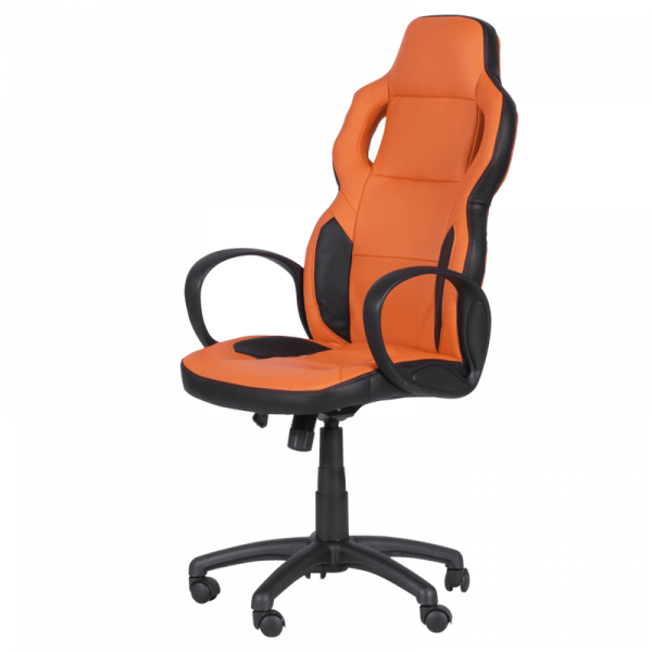 ДИРЕКТОРСКИ СТОЛ SPORTRACE 7510 ЕКО КОЖА ЧЕРЕН/ОРАНЖЕВ