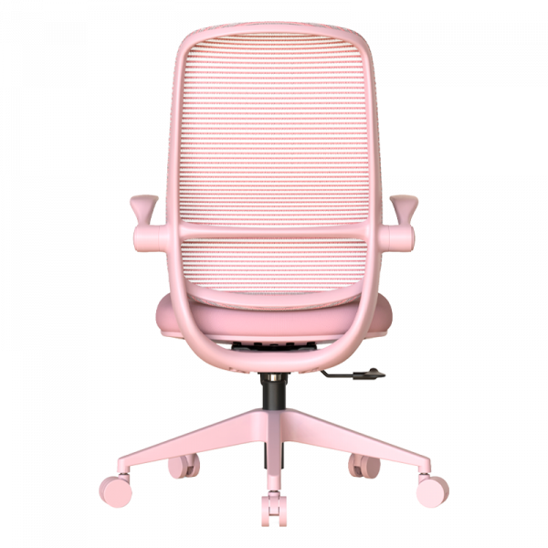 Светлорозов ергономичен стол.