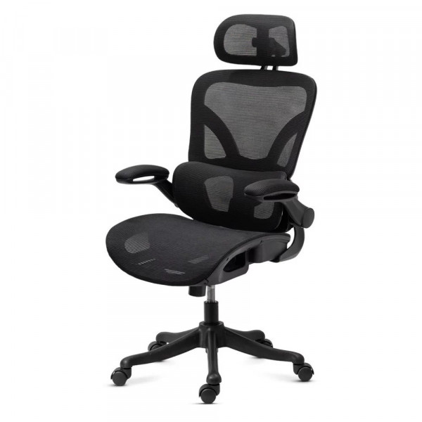Ергономичен стол Amador black, меш, черен