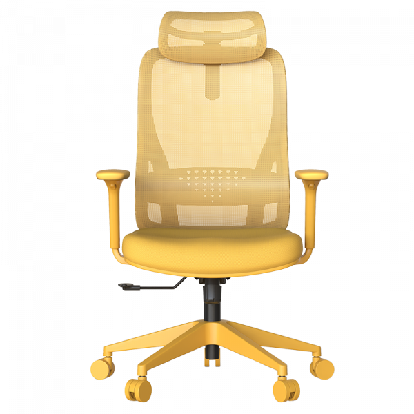 Жълт ергономичен стол.