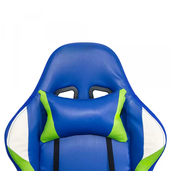 Геймърски стол в син цвят.