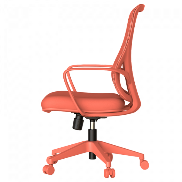 Оранжев стол за бюро.