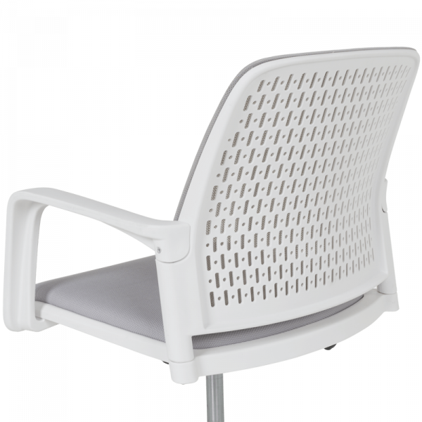 ОФИС СТОЛ 7556 WHITE, ДАМАСКА + МЕШ, СВЕТЛОСИВ