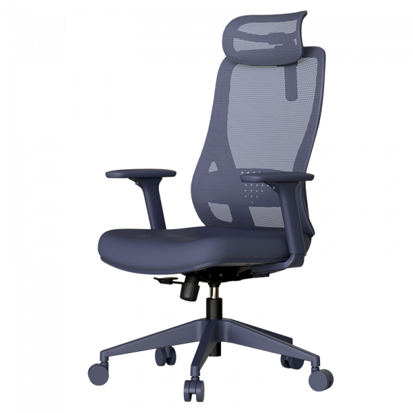 Син ергономичен стол.