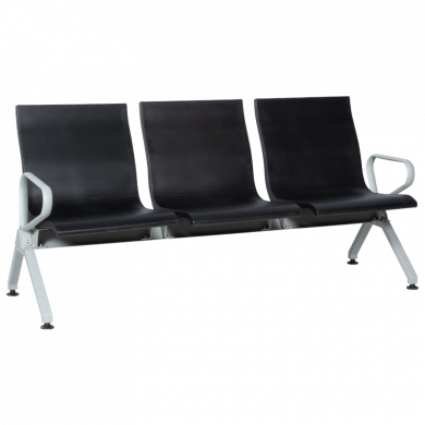 ПОСЕТИТЕЛСКА ПЕЙКА С 3 МЕСТА CR-1037-3 - ЧЕРНА