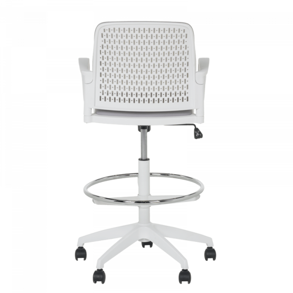 ОФИС СТОЛ 7556 WHITE, ДАМАСКА + МЕШ, СВЕТЛОСИВ