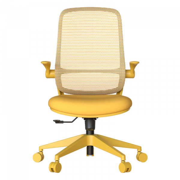 Жълт ергономичен стол.