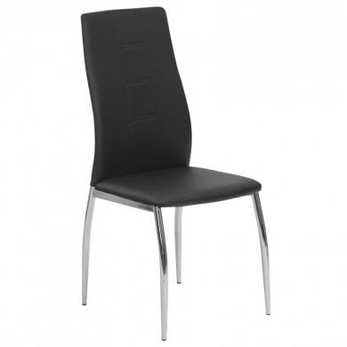 ТРАПЕЗЕН СТОЛ CAMINO 324 ХРОМ ЕКО КОЖА ЧЕРЕН