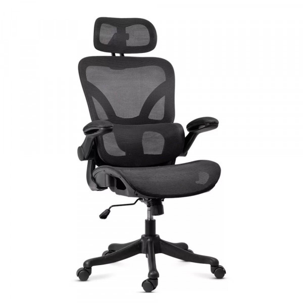 Ергономичен стол Amador black, меш, черен