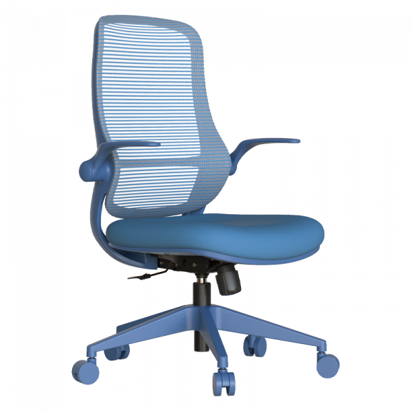 Син ергономичен стол.