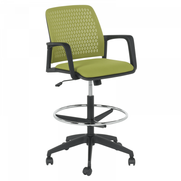 ОФИС СТОЛ 7556 BLACK, ДАМАСКА + МЕШ, ЗЕЛЕН