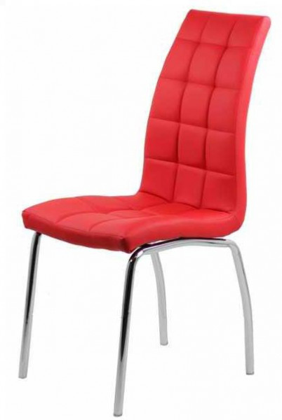 Трапезен стол в червен цвят.