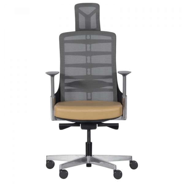 ДИРЕКТОРСКИ СТОЛ ALBERTO МЕШ + ЕСТЕСТВЕНА КОЖА БЕЖОВ