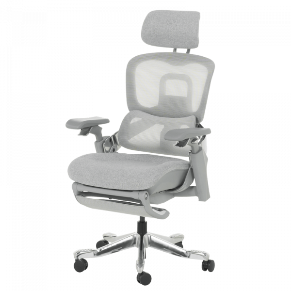 Сив ергономичен стол Dole White.